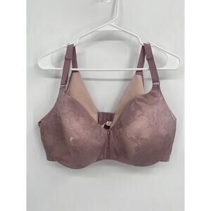 Lane Bryant Cacique Bra 42DDD Lace Balconette Lightly Lined Underwire Purple